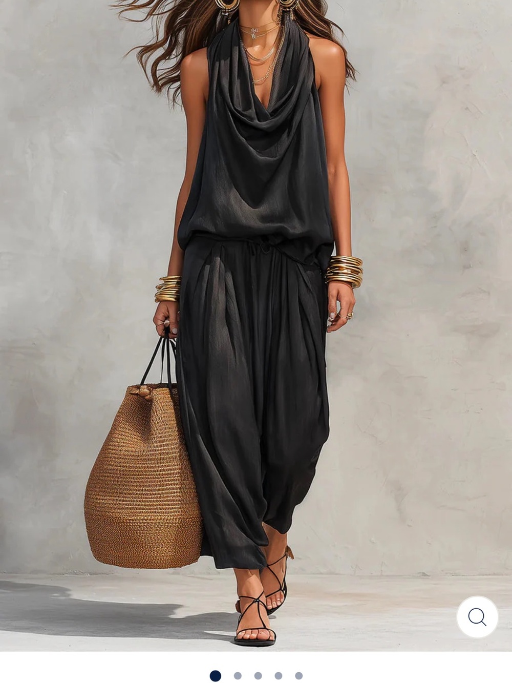 Two piece pant set - Black